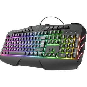 Trust Gaming GXT 881 Odyss, semi-mechanische Gaming Tastatur, kabelgebunden, Regenbogen-LEDs