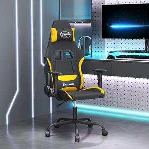 vidaXL Gaming-Stuhl mit Massagefunktion Schwarz und Gelb Stoff 