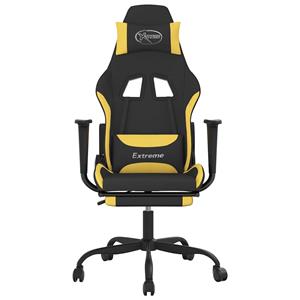 vidaXL Gaming-Stuhl mit Massage & Fußstütze Schwarz und Gelb Stoff 