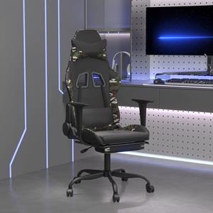 vidaXL Gaming-Stuhl mit Fußstütze Schwarz und Tarnfarben Kunstleder 