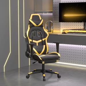 vidaXL Gaming-Stuhl mit Fußstütze Schwarz und Golden Kunstleder 