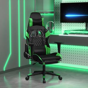 vidaXL Gaming-Stuhl mit Fußstütze Schwarz und Grün Kunstleder 