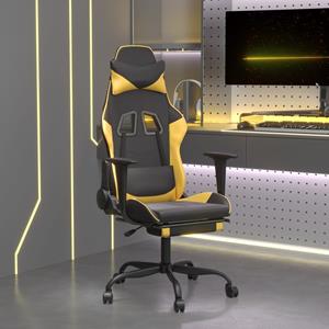 VidaXL Gaming-Stuhl mit Fußstütze Schwarz und Golden Kunstleder 