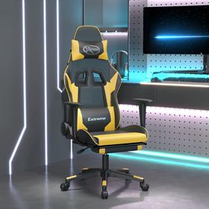 VidaXL Gaming-Stuhl mit Fußstütze Schwarz und Golden Kunstleder 