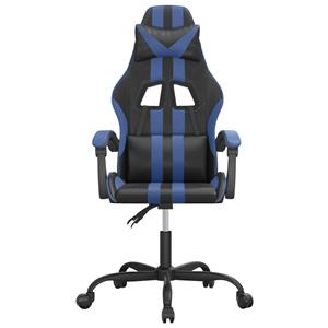 vidaXL Gamestoel kunstleer zwart en blauw