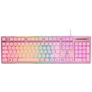 Deltaco GAM-021-RGB-P-DE keyboard - Gaming toetsenbord - Roze
