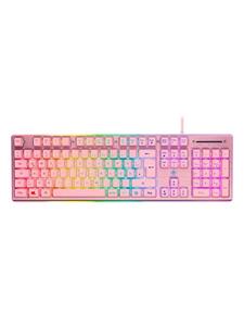 Deltaco GAM-021-RGB-P-DE keyboard - Gaming toetsenbord - Roze