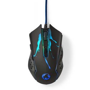 Nedis Gaming Muis | Bedraad | DPI: 1200 / 1800 / 2400 / 3600 dpi | Instelbare DPI | Aantal knoppen: 6 | Pr