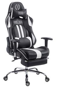 KantoormeubelenPlus Racing Gaming Bureaustoel Kerimaki Kunstleer met voetensteun, Zwart/Wit