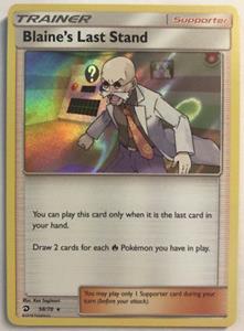 Blaine's Last Stand Holo Rare- 58/70 // Pokemon Kaarten (Dragon Majesty)
