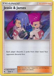 Jessie & James Holo Rare - 58/68 // Pokemon Kaarten (Hidden Fates)