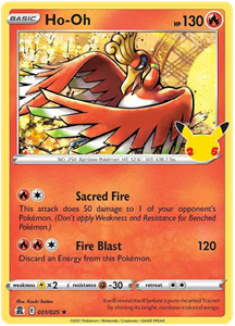 Pokémon Ho-Oh Holo Rare - 1/25  //  kaart (Celebrations)