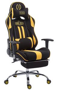 KantoormeubelenPlus Racing Gaming Bureaustoel Kerimaki V1 Stof met voetensteun, Zwart/Geel