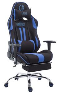 KantoormeubelenPlus Racing Gaming Bureaustoel Kerimaki Stof met voetensteun, Zwart/Blauw