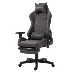 Ml-design - Gamingstuhl mit Armlehne, Grau/Weiß, aus Stoff, ergonomisch
