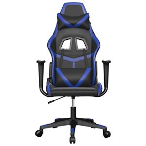 vidaXL Gamestoel kunstleer zwart en blauw