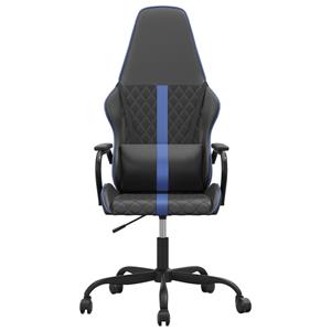 vidaXL Massage gamestoel kunstleer zwart en blauw