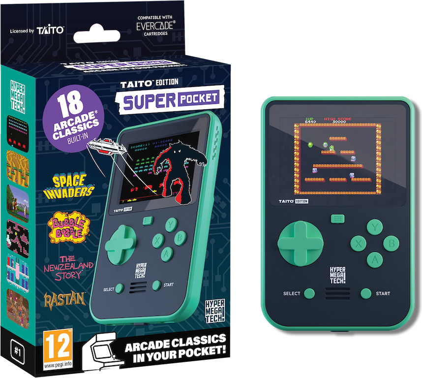 Hyper Mega Tech Super Pocket Gaming Handheld - Taito (18 Games)