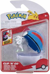 Jazwares Pokemon Figure - Alolan Vulpix + Great Ball (Clip 'n' Go)