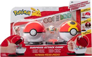 Jazwares Pokemon Surprise Attack Game - Rockruff & Rowlet