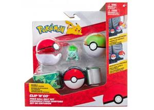 Jazwares Pokemon Clip 'N Go Poke Ball Belt (Bulbasaur + Poke Ball & Nest Ball)