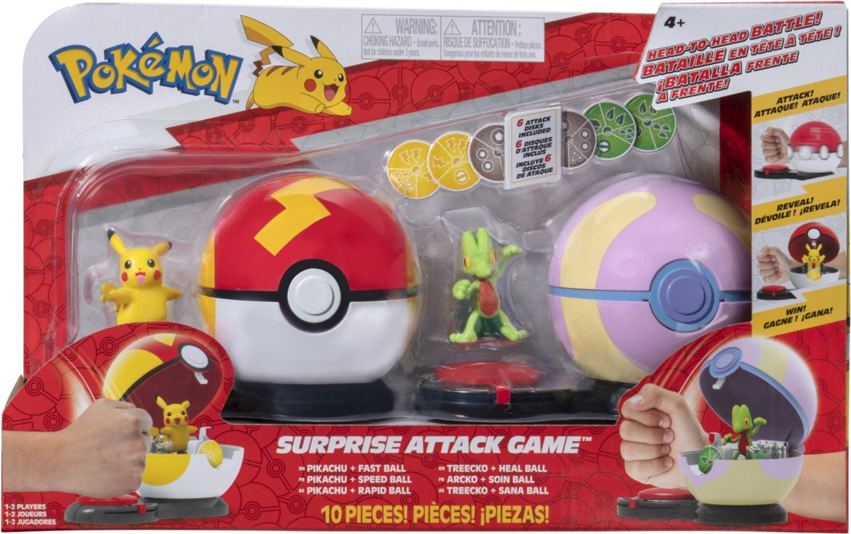Jazwares Pokemon Surprise Attack Game - Pikachu & Treecko
