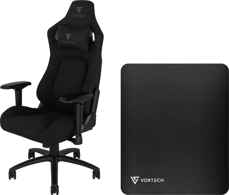 Vortech Pro Gamestoel Zwart + Vloermat