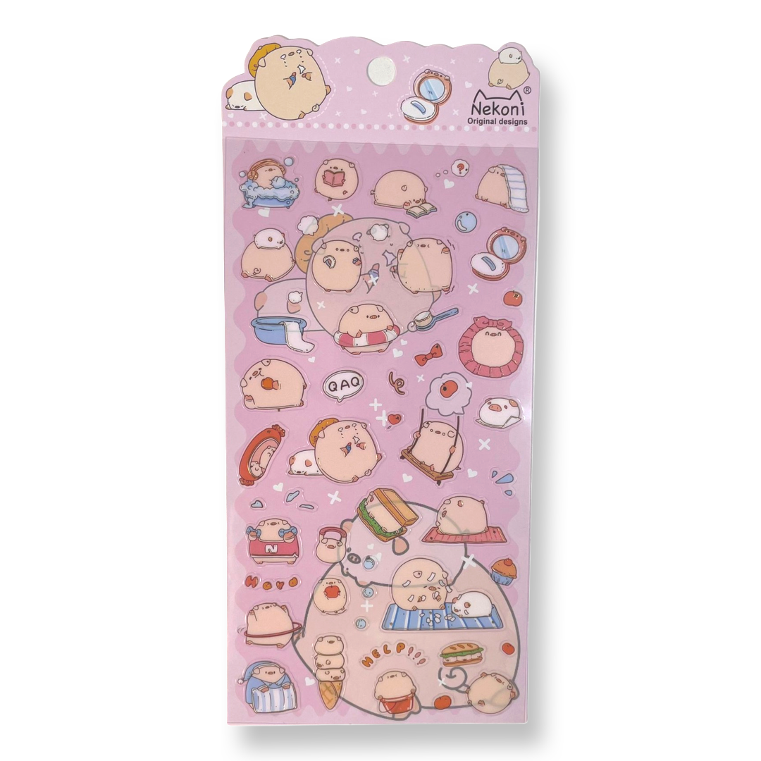 - Kawaii Piggies Stickervel  Nekoni