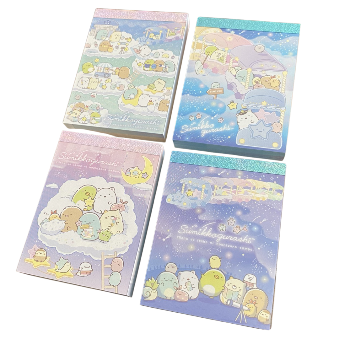 San-X Sumikkogurashi memoblokje klein - Starry sky walk (diverse)