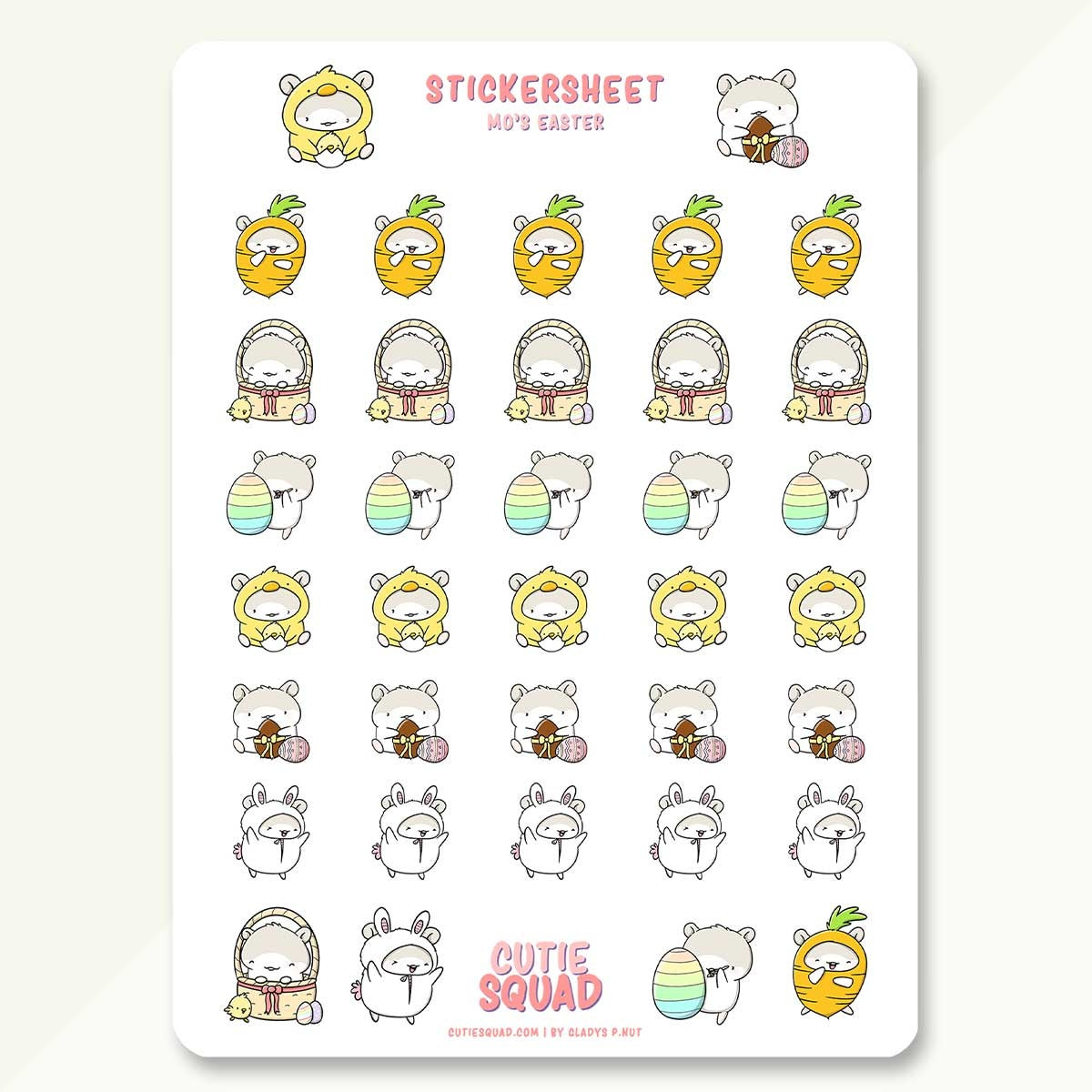 CutieSquad Stickervel - Mo's Easter (LIMITED!)