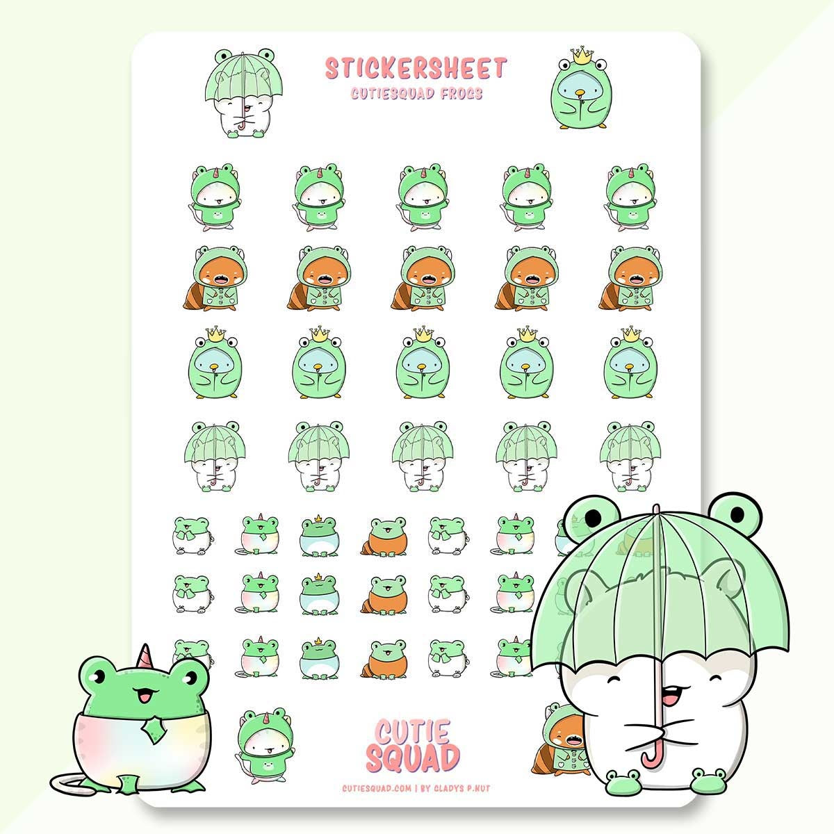 CutieSquad Stickervel - Frogs (LIMITED!)