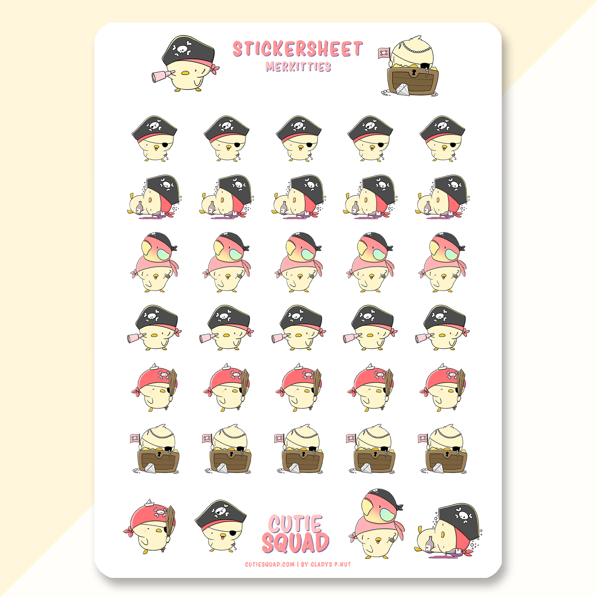 CutieSquad Stickervel - Pirate Chicks