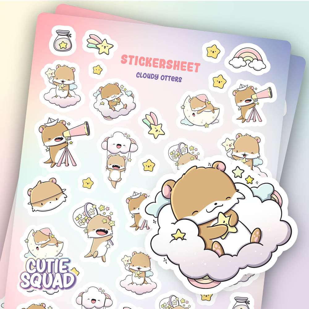 CutieSquad Stickervel Cloudy Otters - 