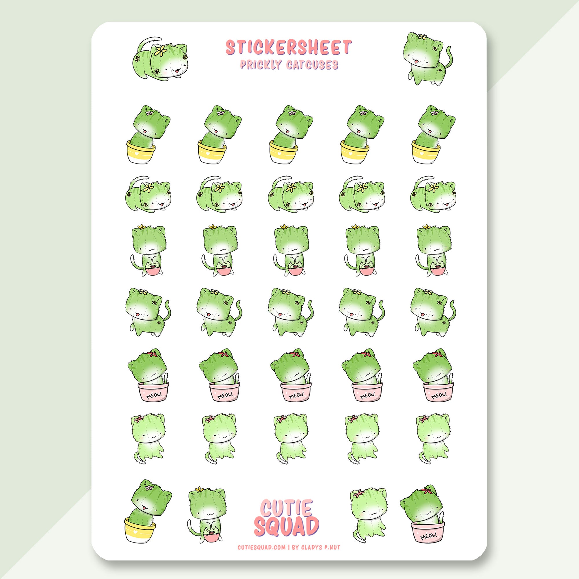 CutieSquad Stickervel - Cat Cactus