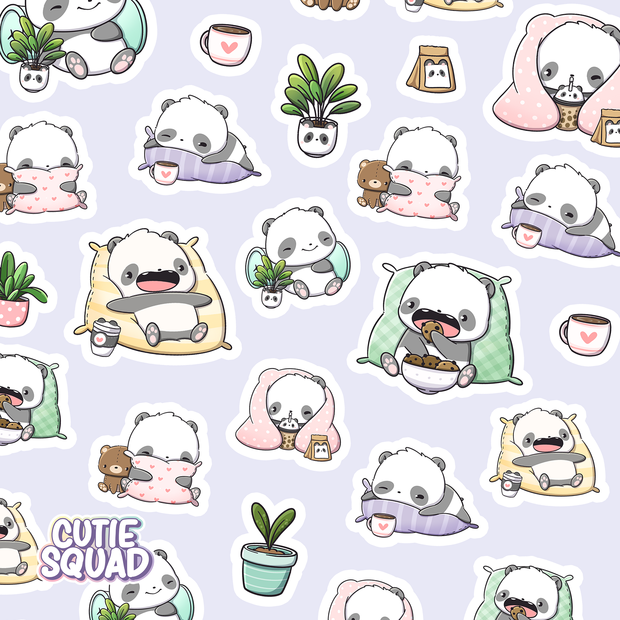 CutieSquad Stickervel Sleepy Pandas - 