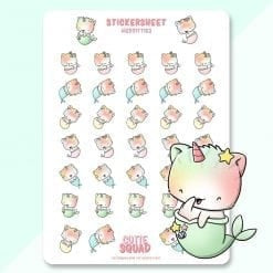 CutieSquad Stickervel - Mermaid Unikitties