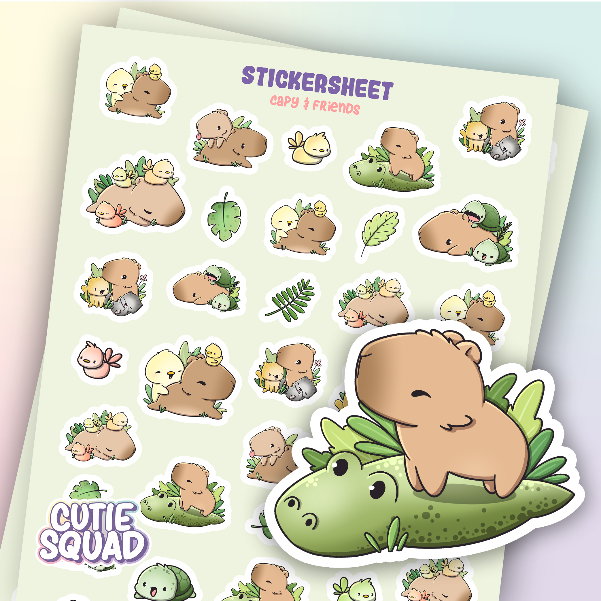 CutieSquad Stickervel - Capy & Friends