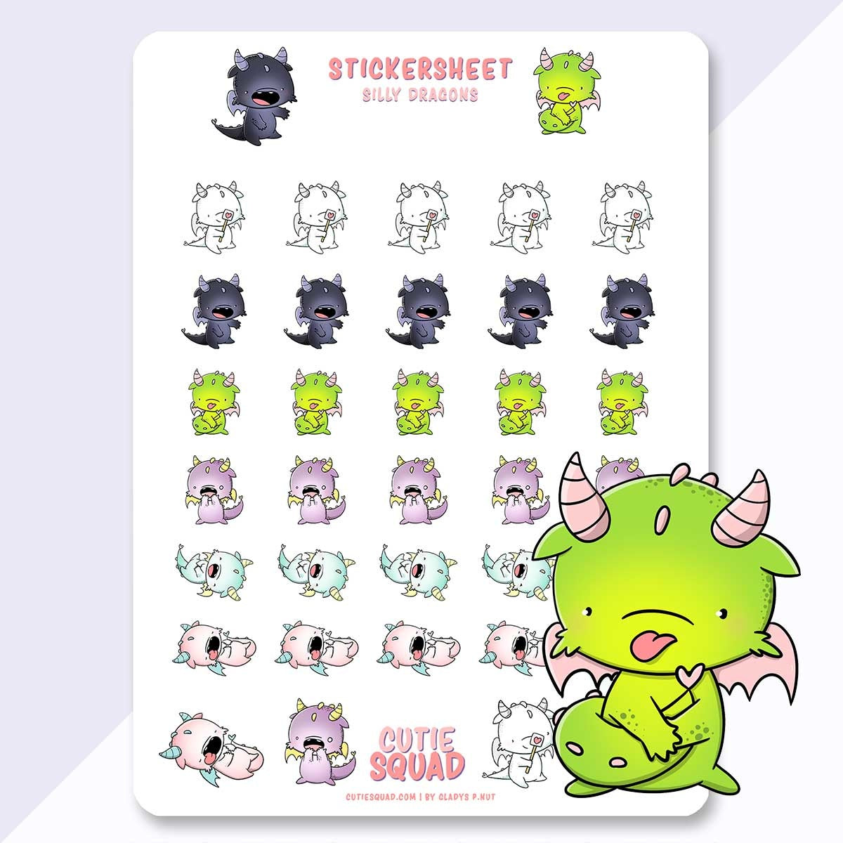 CutieSquad Stickervel - Dragons