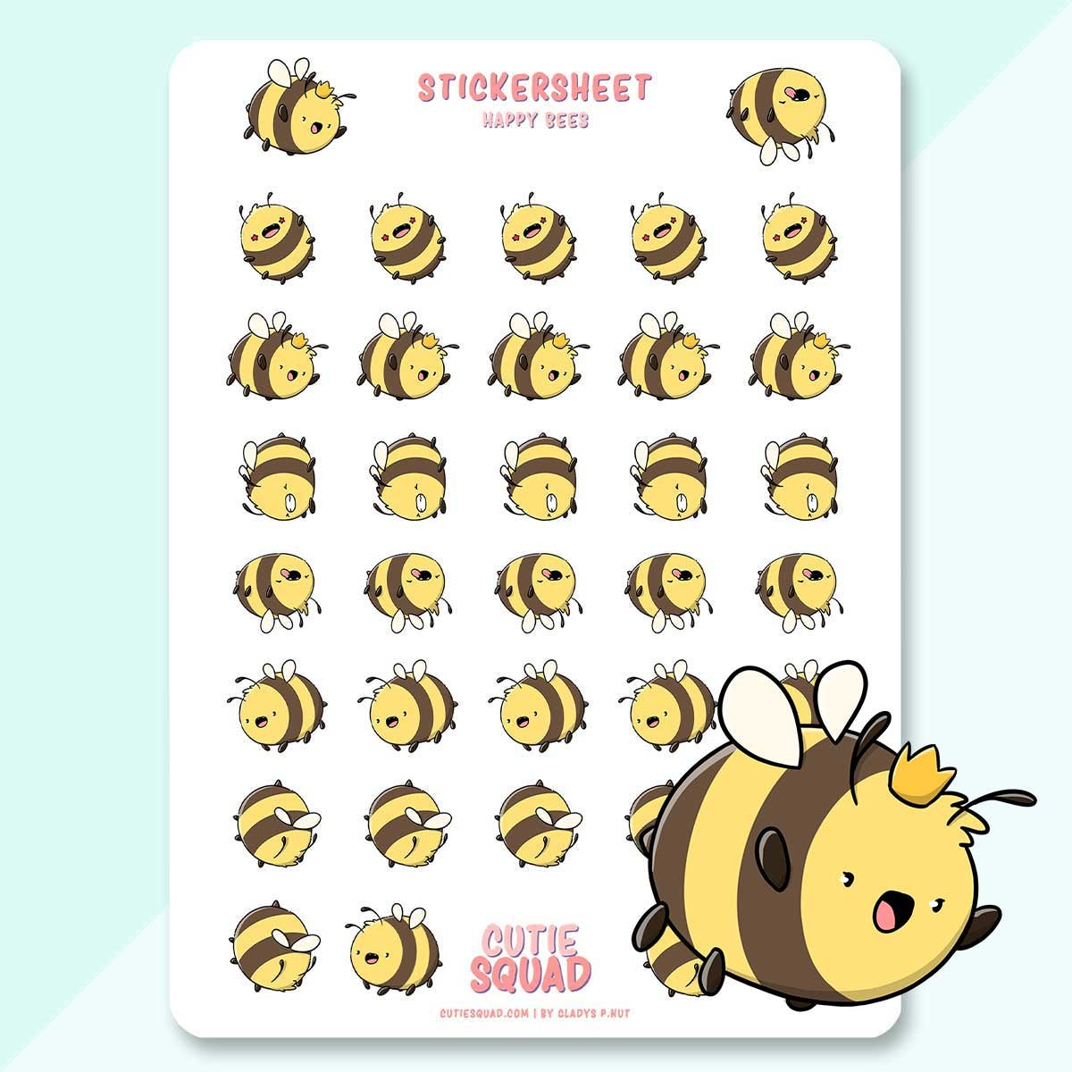 CutieSquad Stickervel - Happy bees (LIMITED!)