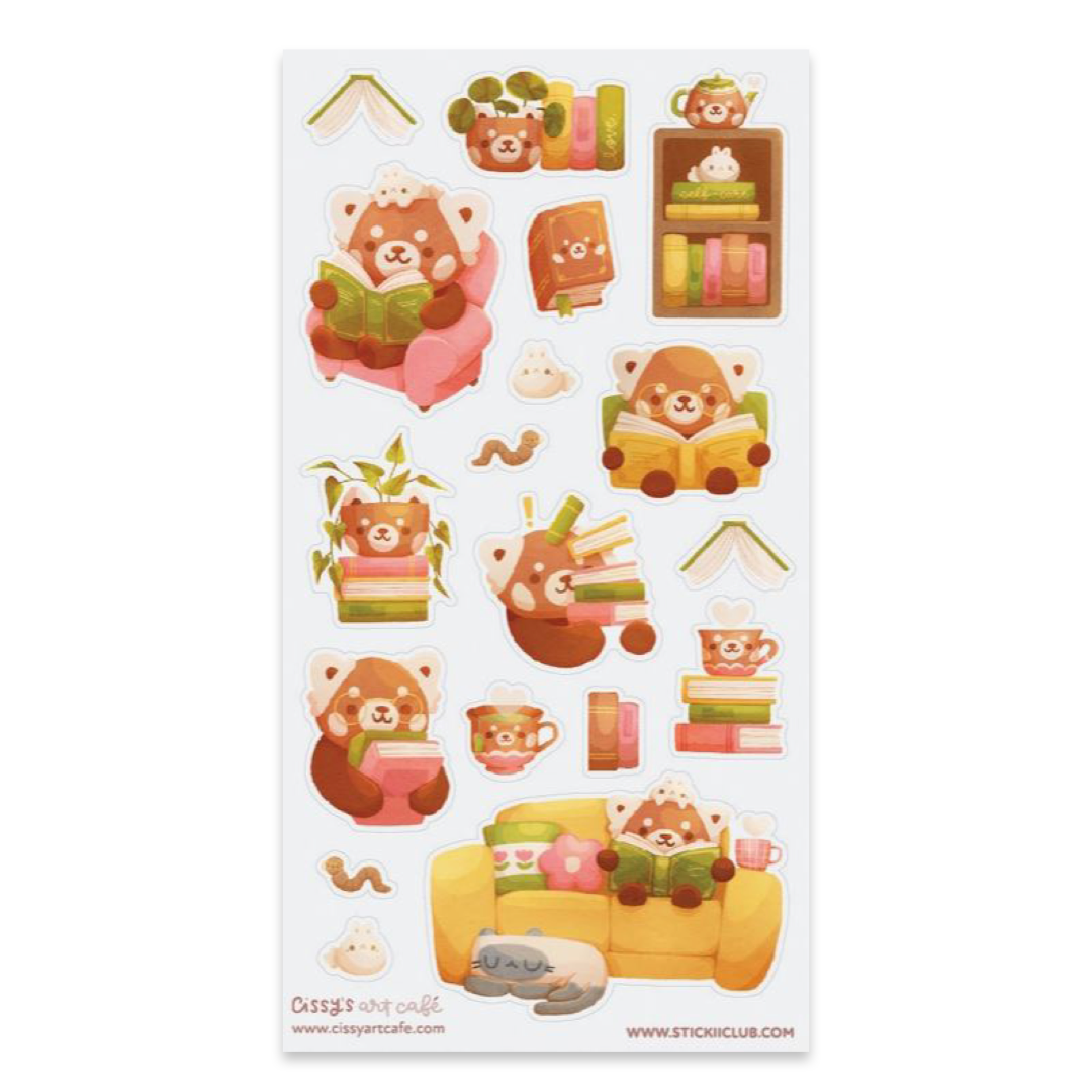 Stickii Stickervel Bookish Red Panda - 