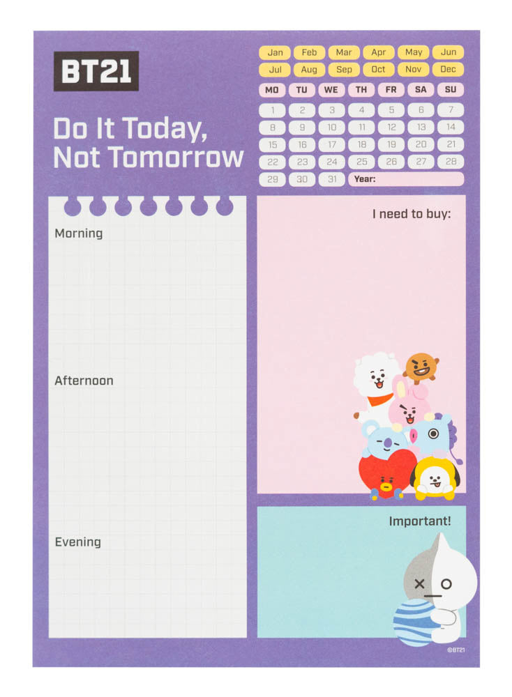 BT21 To-do notepad