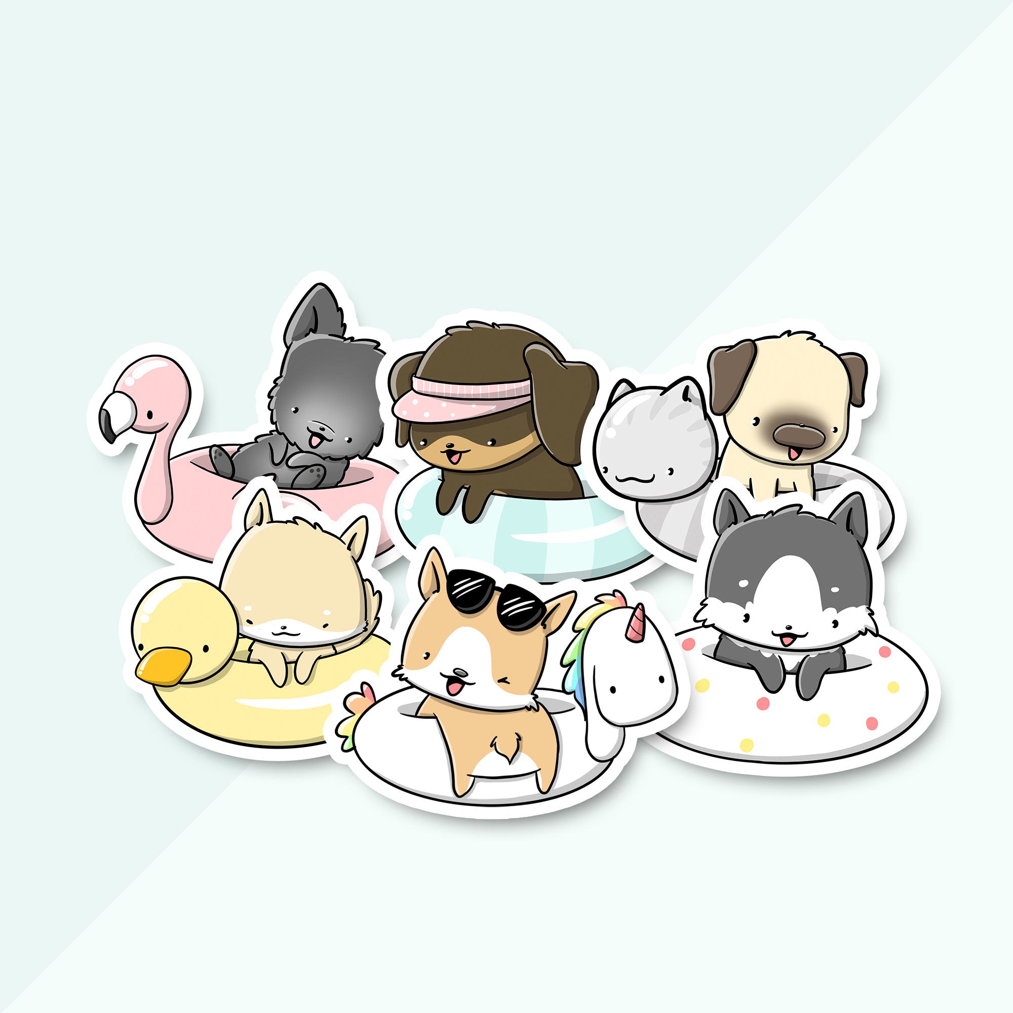 CutieSquad Stickerset - Dogs Poolfloat (LIMITED!)