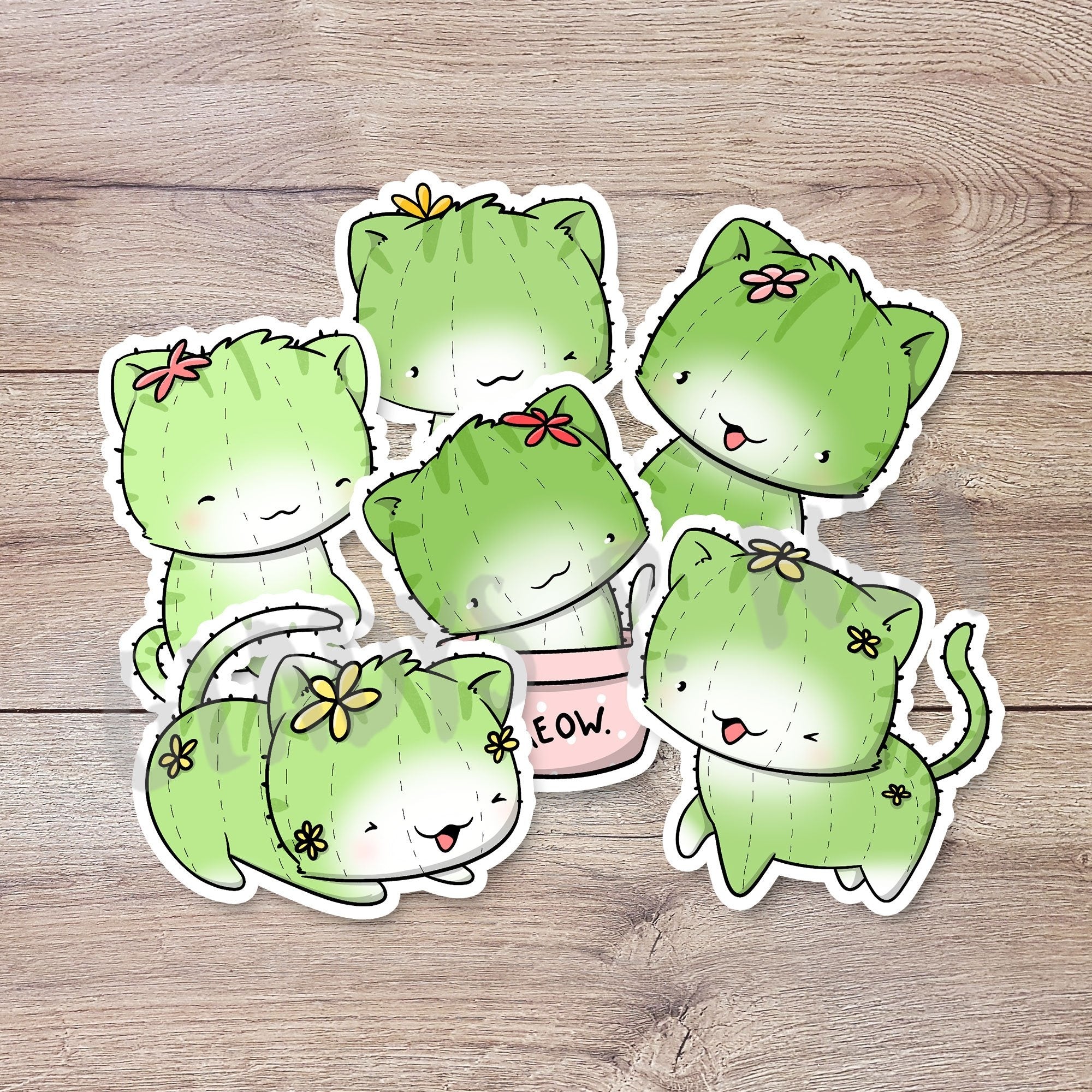 CutieSquad Stickerset - Cactus Cats