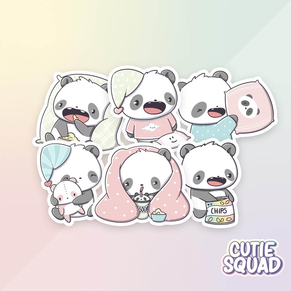 CutieSquad Stickerset Panda Sleepover - 
