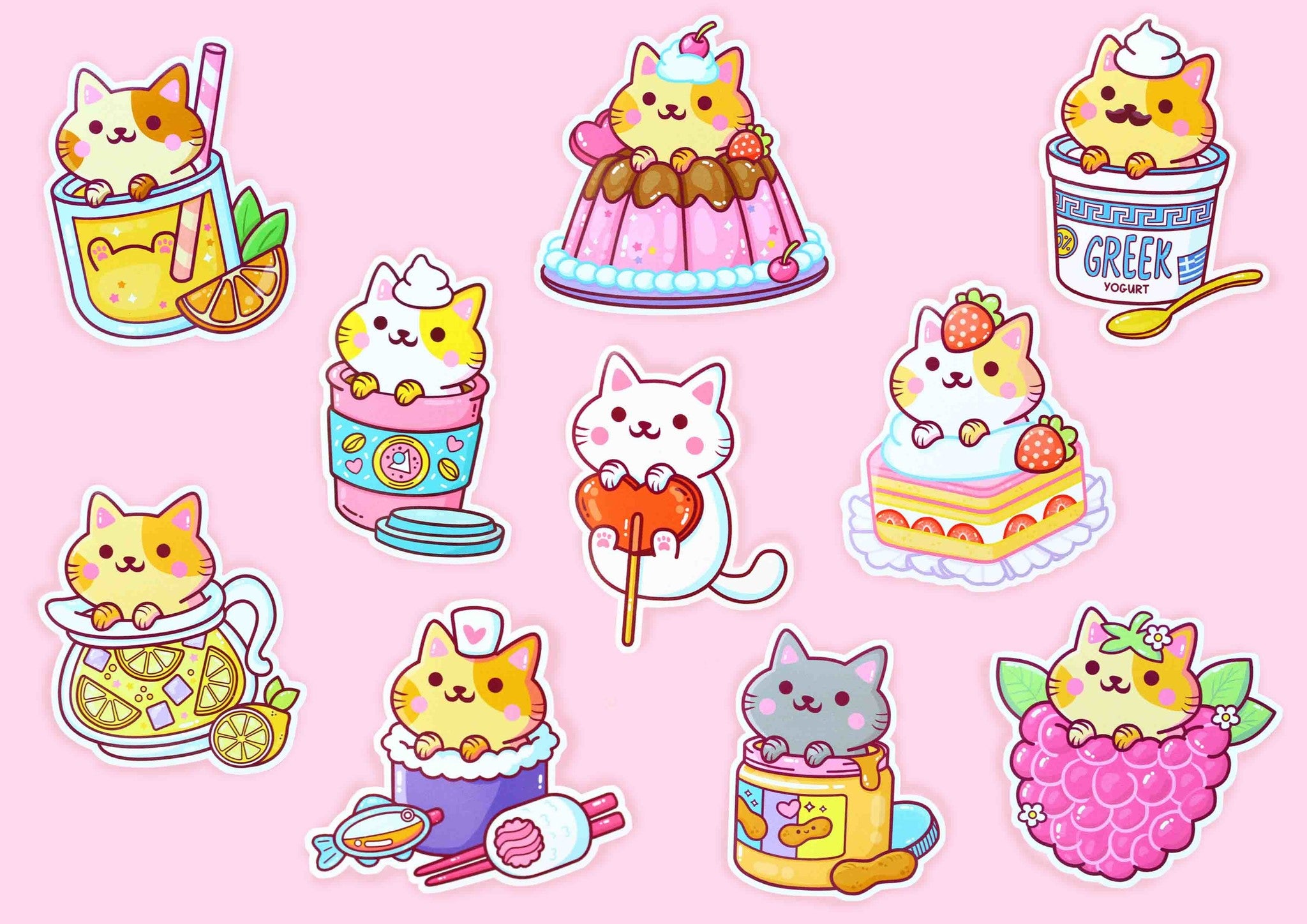 We Are Extinct YumYum Cats sticker set - 5