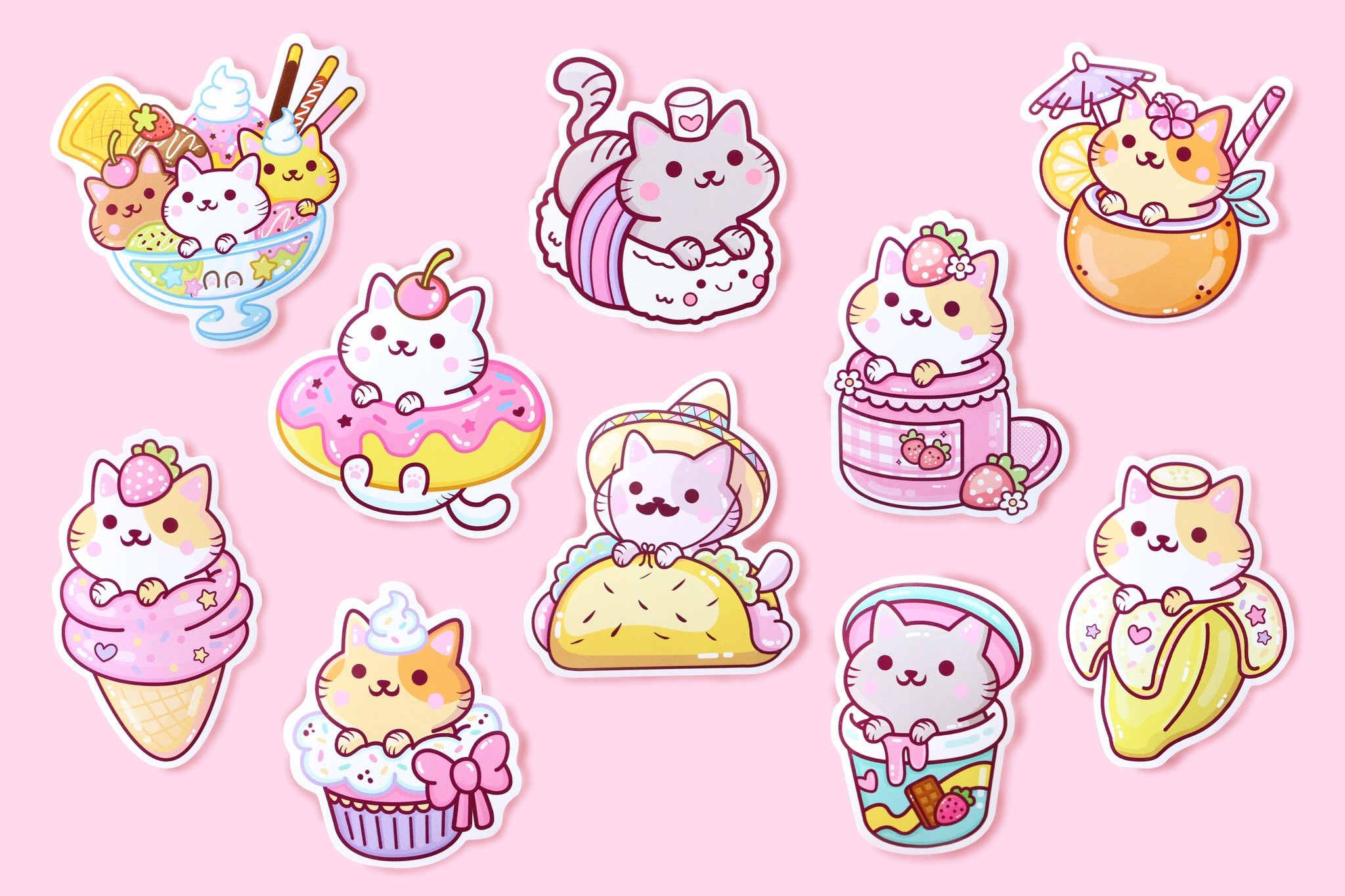 We Are Extinct YumYum Cats sticker set - 1