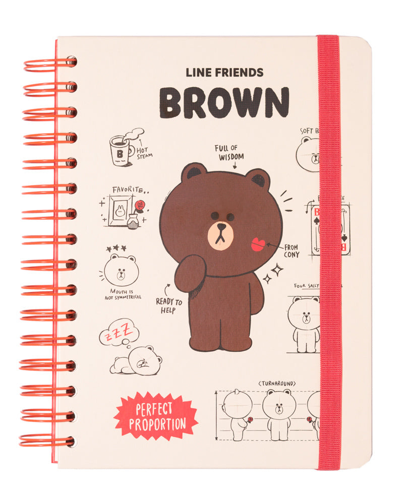 LINE FRIENDS hardcover bullet journal - Brown