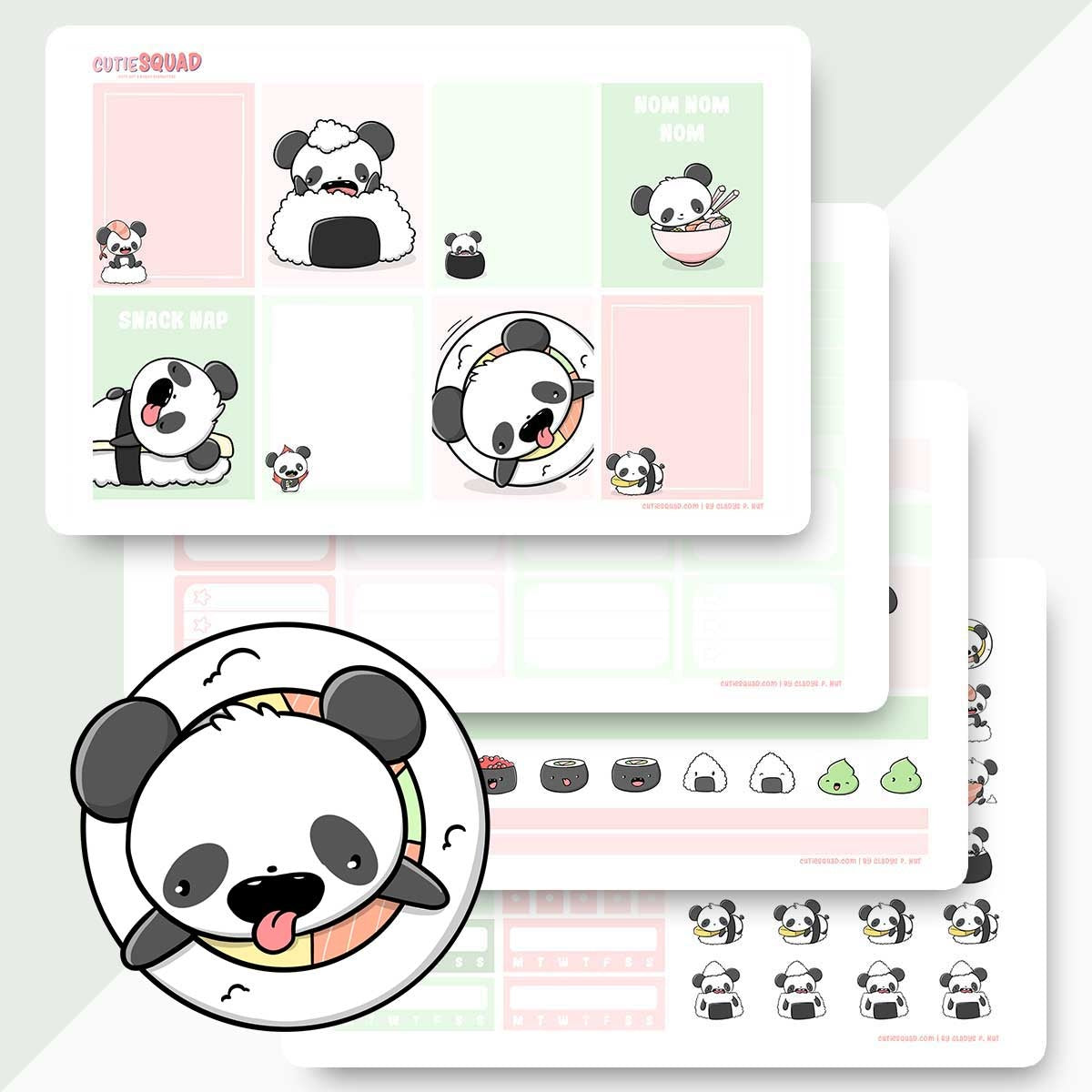 CutieSquad Planner Kit - Sushi Pandas