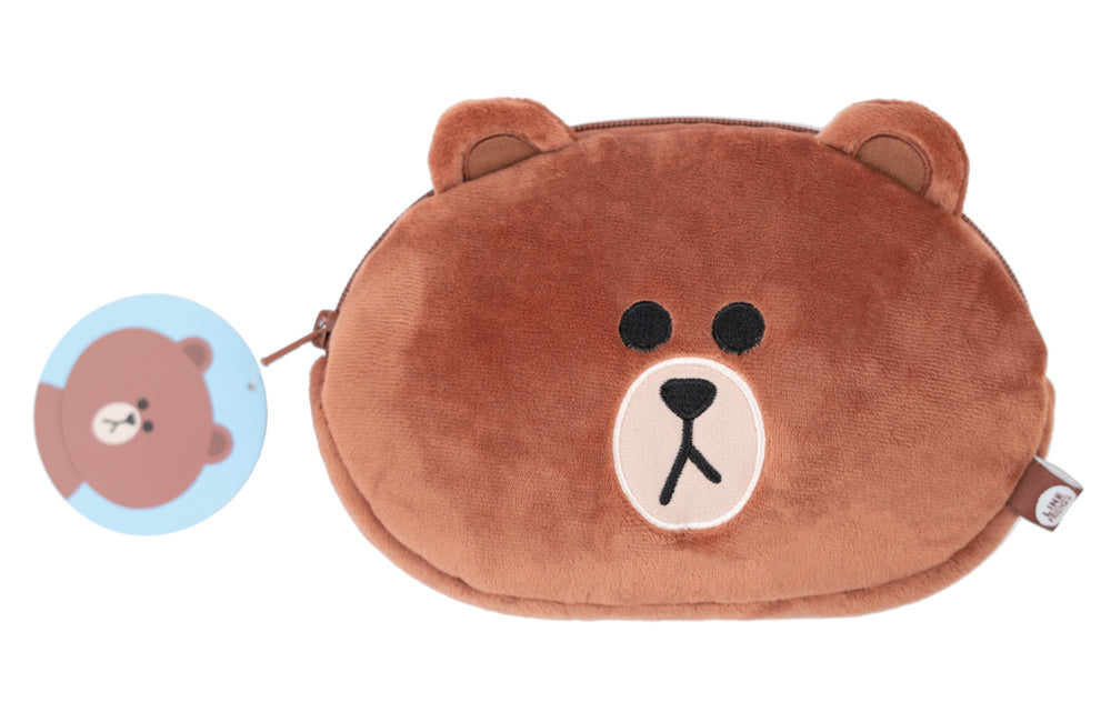 LINE FRIENDS pluche etui Brown