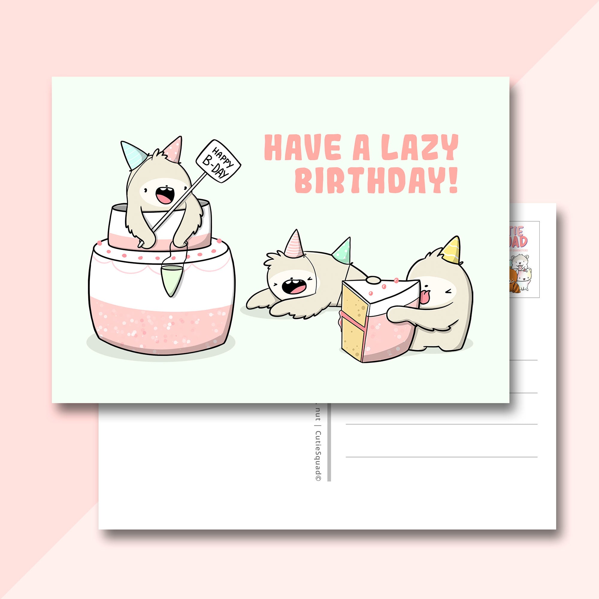 CutieSquad Ansichtkaart Lazy birthday (LIMITED!) - 